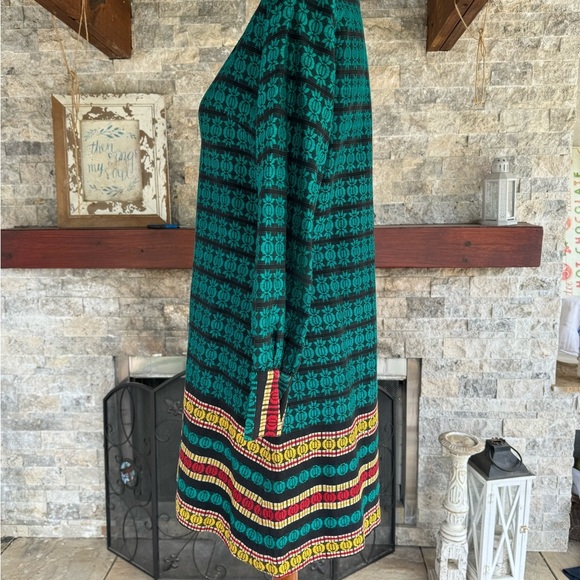 Vintage 1960s Dress Batik Dress Cotton Weave Size 8 - Picture 5 of 16